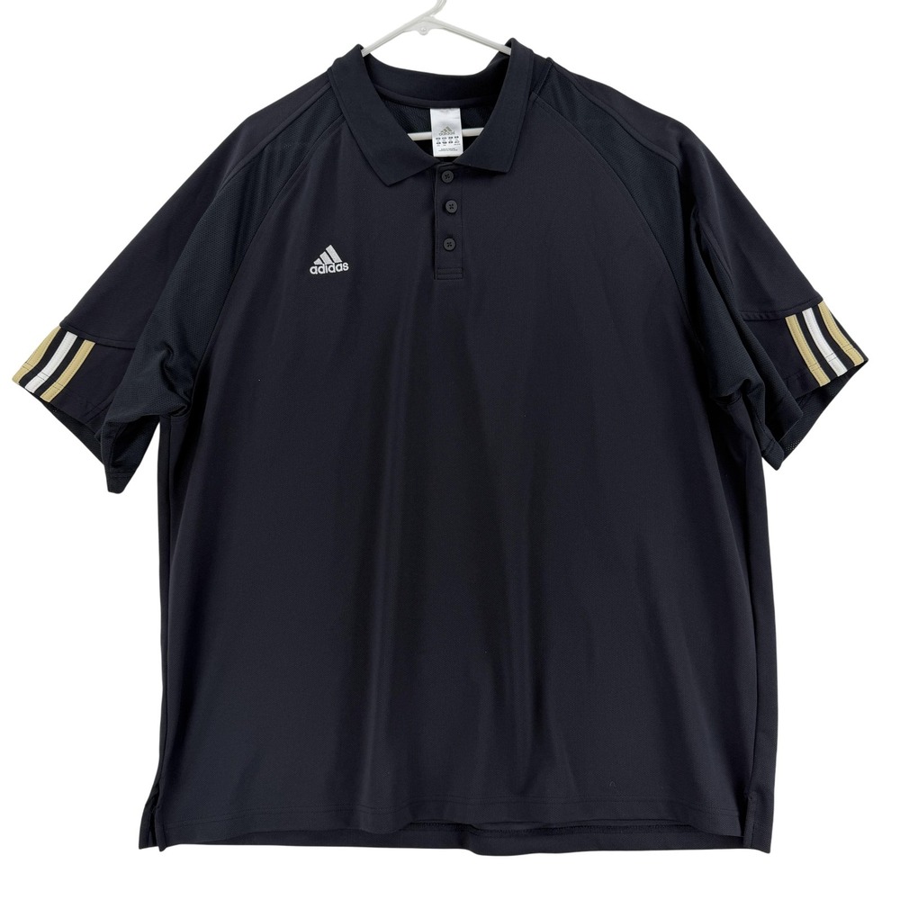 Adidas Polo Shirt Mens XL Blue Climalite Short Sleeve Performance Golf
